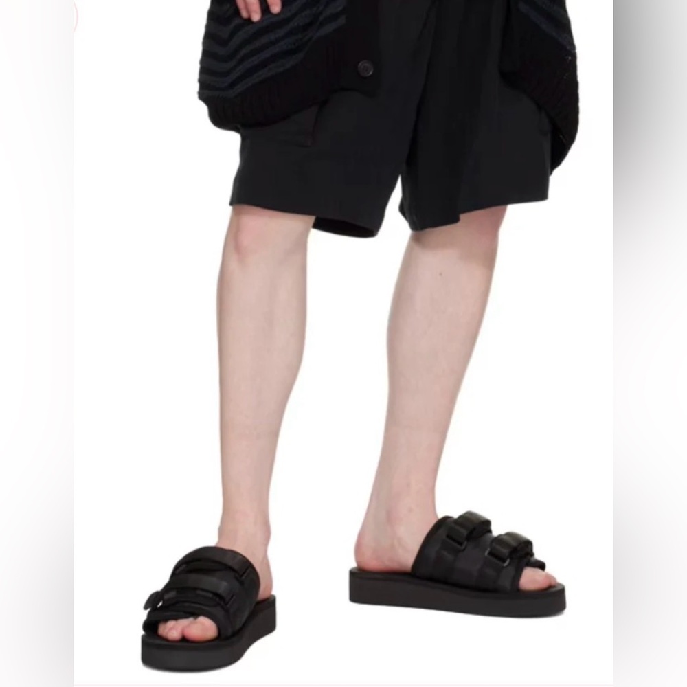 Suicoke Moto-VHL Black Double Strap Platform Stripes Size 7 (men) 8/8.5 (women)